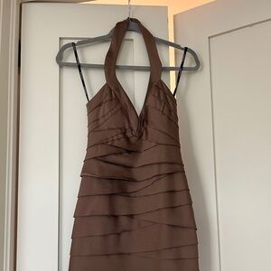 Bebe halterneck tiered dress
